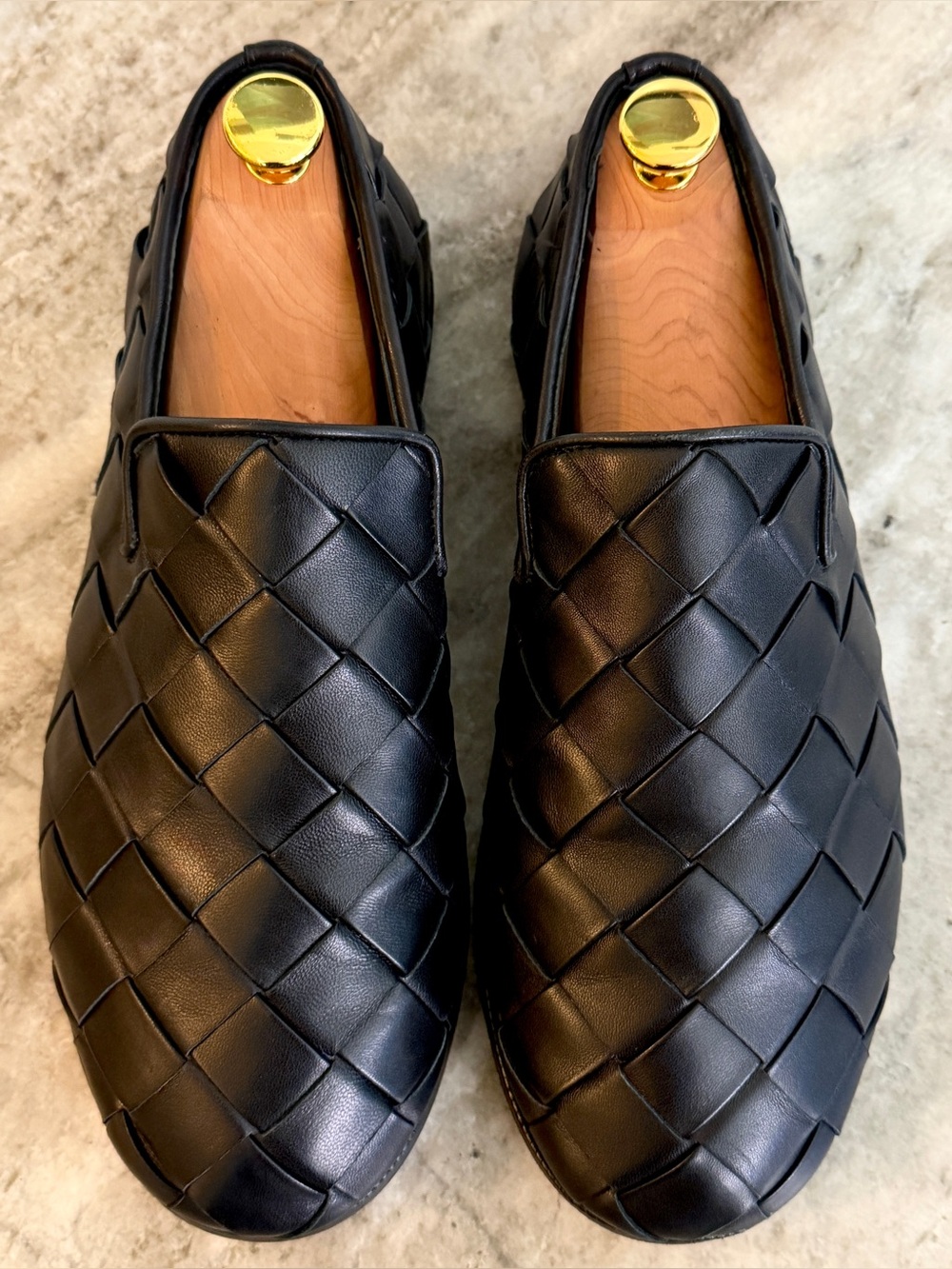 Bottega Veneta Sunday Slipper Nero Black Intrecciato Leather 39/6 Woven
